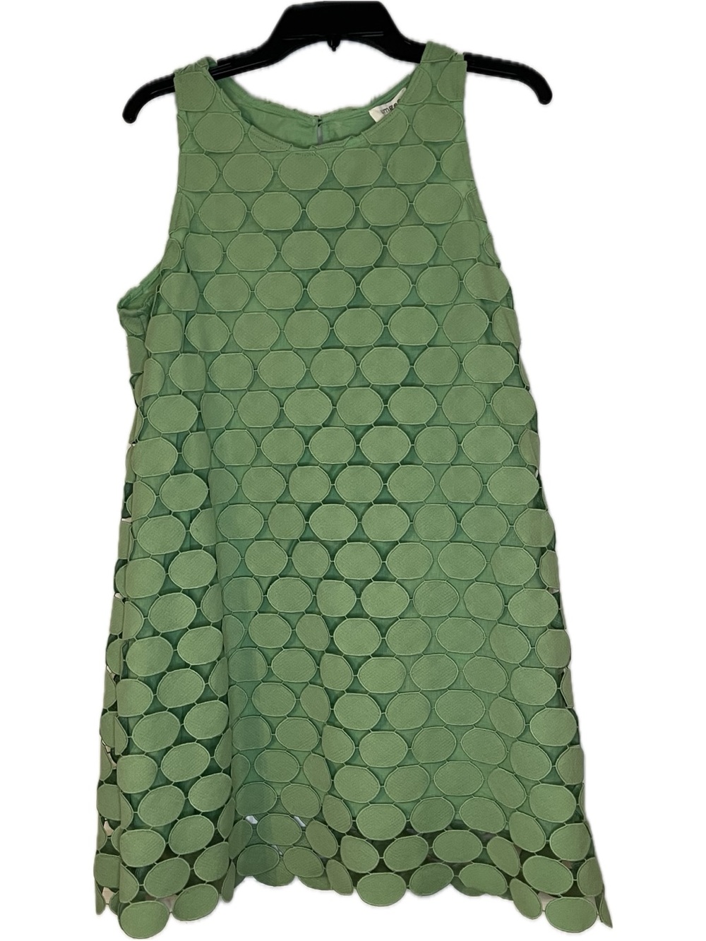 Umgee Green Sleeveless Dress with Circular Overlay